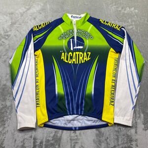 Blackbottoms San Francisco Triathlon Alcatraz Long Sleeve Cycling Jersey M